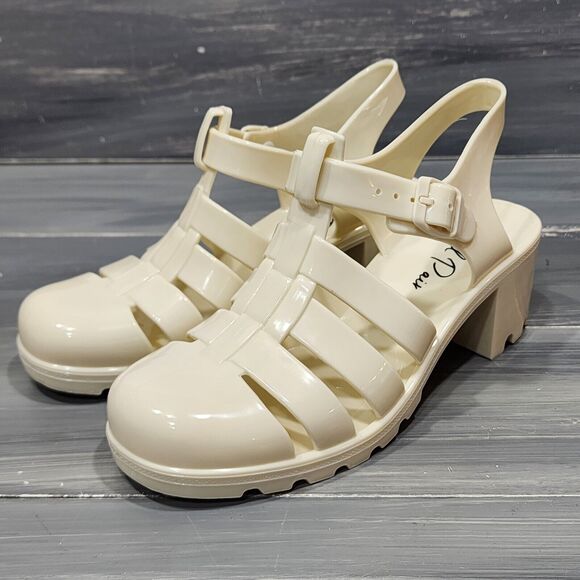 Wild Pair Beirut Fisherman Sandals Jelly Sandals Ivory 10 M Heeled Sandals - Picture 3 of 12